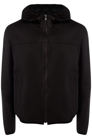 кожаная куртка с капюшоном фотография