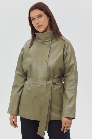 кожаная куртка с поясом - женские куртки снежная королева 