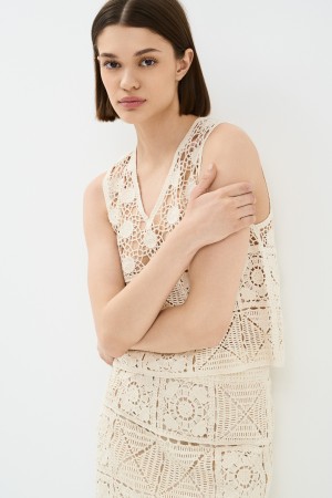 кружевной топ - женские топы и майки вязаные 