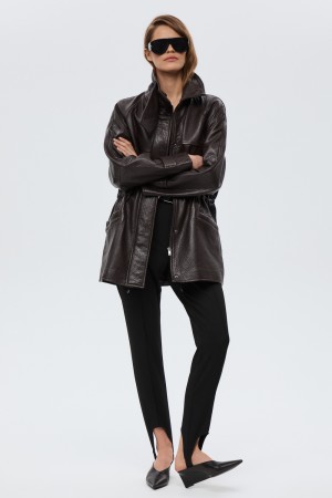 куртка из натуральной кожи - женские куртки и пуховики на кулиске 