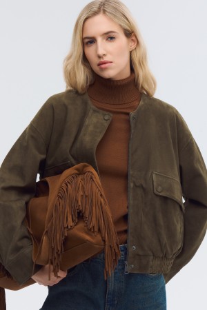 куртка из натуральной замши - женские куртки снежная королева 