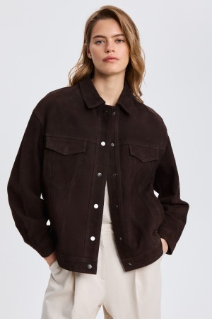 куртка из натуральной замши - женские куртки снежная королева 