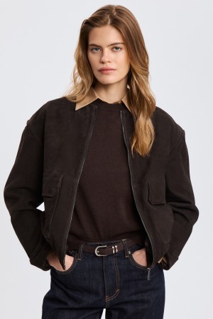 куртка из натуральной замши - женские куртки снежная королева 