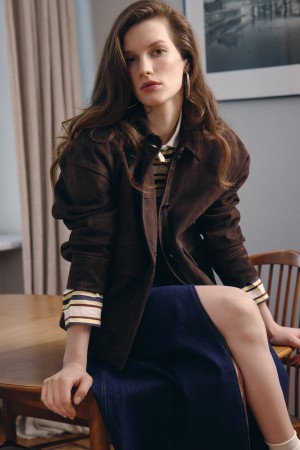 куртка из натуральной замши - женская одежда, обувь и аксессуары прямая 