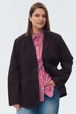 куртка-пиджак из натуральной кожи - женские куртки снежная королева 