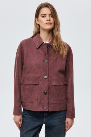 куртка-рубашка из натуральной замши - женские куртки-рубашки и овершоты