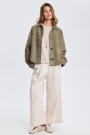 куртка-рубашка из натуральной замши - женские куртки-рубашки и овершоты