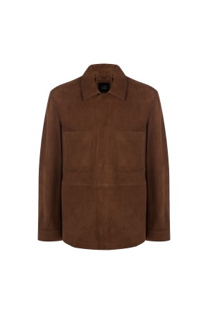 куртка-рубашка из натуральной замши - куртки-рубашки с воротником по распродаже