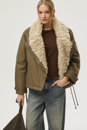 куртка с меховой отделкой - женские куртки из тенселя 