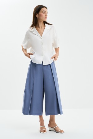 кюлоты из хлопка - женские брюки снежная королева 