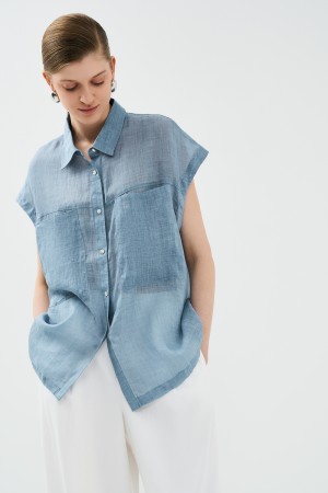 льняная блузка - женские блузки