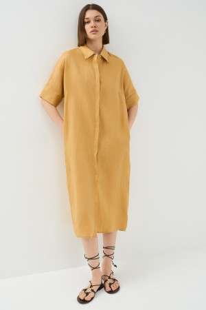 льняное платье - женские платья прямые 
