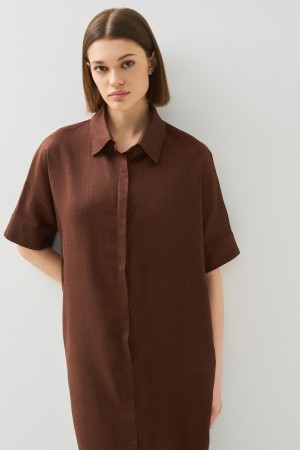 льняное платье - женские платья прямые 