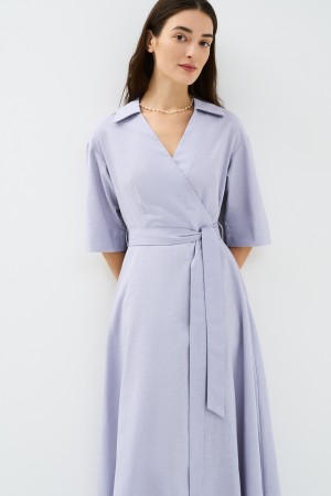 макси-платье с поясом фотография