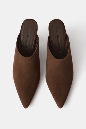 мюли из натуральной замши фотография