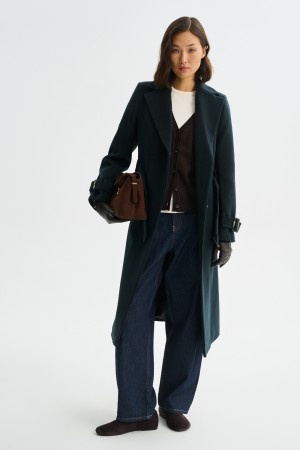 пальто с поясом фотография