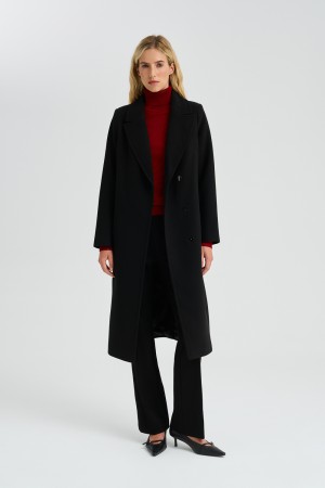 пальто с поясом - верхняя одежда из спандекса 