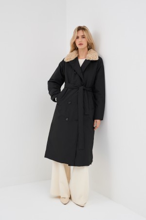 пальто с поясом фотография
