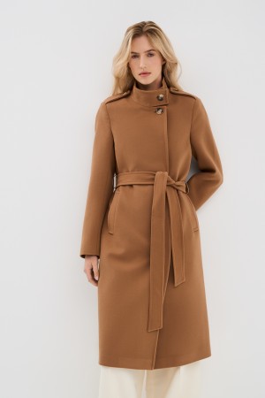 пальто с поясом - женские пальто из спандекса 