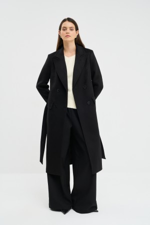 пальто с поясом фотография