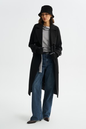 пальто с поясом фотография