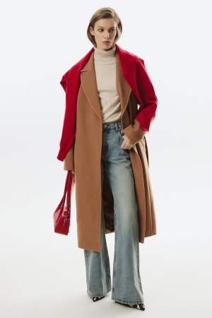 пальто с поясом фотография