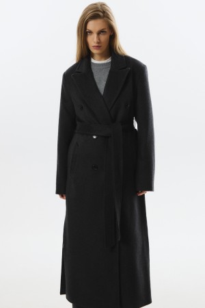 пальто с поясом фотография