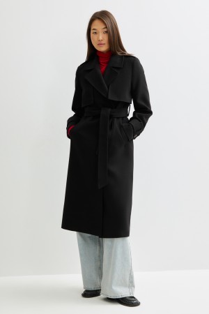 пальто с поясом фотография