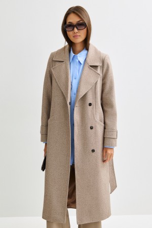 пальто с поясом фотография