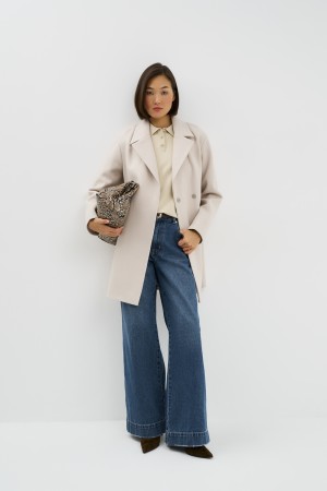 пальто с поясом фотография