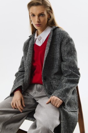 пальто в клетку фотография