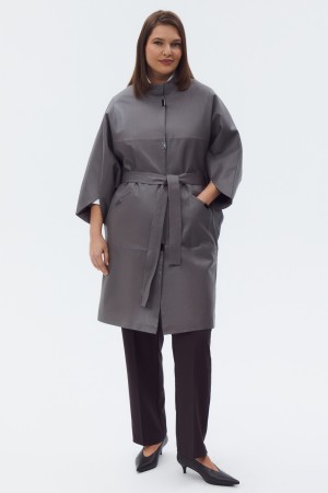 плащ из натуральной кожи - женские пальто и плащи укороченные 