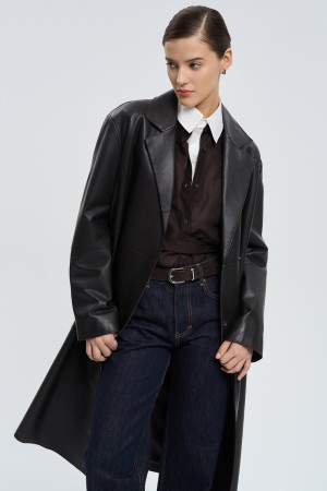 плащ из натуральной кожи - женские пальто и плащи из натуральной кожи 