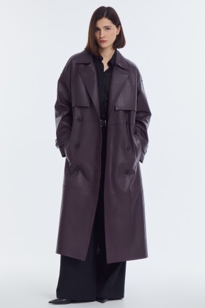 плащ из натуральной кожи - женские пальто и плащи удлиненные 