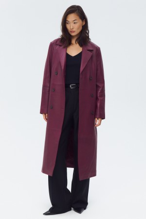 плащ из натуральной кожи - женские пальто и плащи удлиненные 