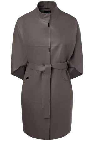 плащ из натуральной кожи - женские пальто и плащи укороченные 