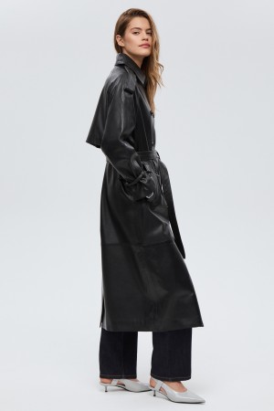 плащ из натуральной кожи - женские пальто и плащи удлиненные 