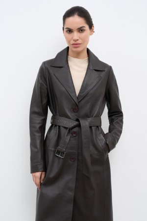 плащ из натуральной кожи - женская одежда, обувь и аксессуары с карманами 