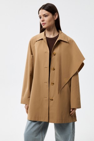 плащ с косынкой - женские пальто и плащи укороченные 