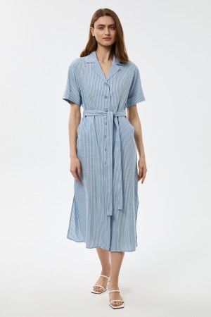 платье-рубашка с поясом - женские платья тонкие 