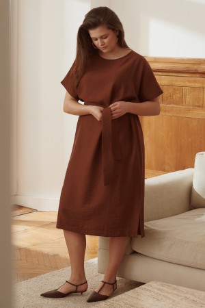 платье с поясом - женские платья приталенные 