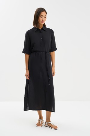 платье с поясом - женские платья текстильные 