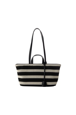 плетеная сумка из текстиля - женские сумки в полоску 