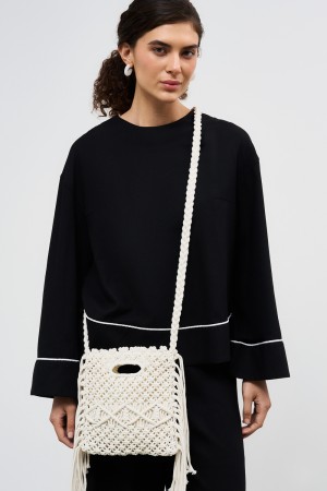 плетеная сумка - женские сумки с бахромой 