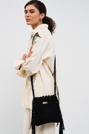 плетеная сумка - женские сумки с бахромой 