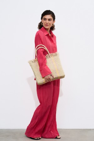 плетеная сумка - женские сумки с бахромой 