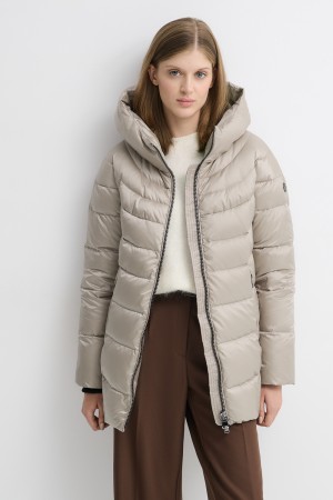 пуховик с капюшоном - женские пуховики трикотажные 