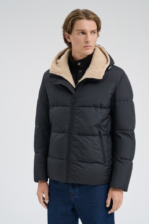 пуховик с капюшоном - верхняя одежда из спандекса 