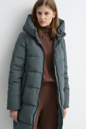 пуховик с капюшоном - женские пуховики трикотажные 