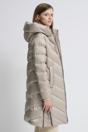 пуховик с капюшоном - женские пуховики трикотажные 